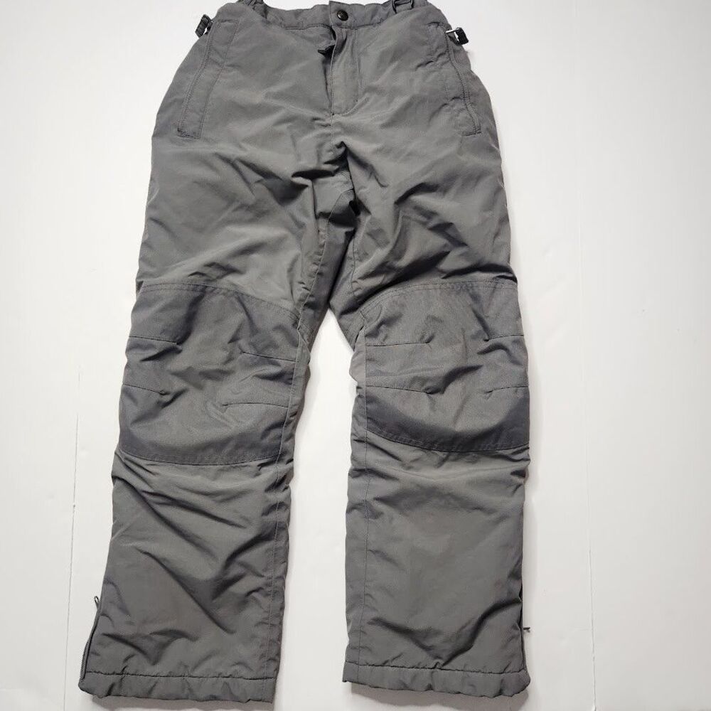 Lands' End Snow Pants Kids Size 10S Squall Mid Rise Ankle-Zip Grow A Longs Gray